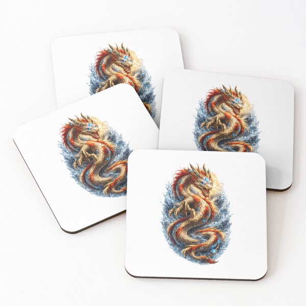 Item preview, Azure Tide Dragon – Japanese Water Dragon Fantasy Art designed and sold by TravelJH.
