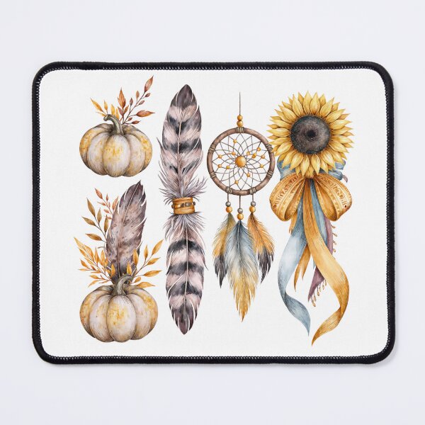 Item preview, Fall Boho Watercolor Elements | Pumpkin, Feather, Dreamcatcher, Sunflower designed and sold by Anastasiia Yurevych.