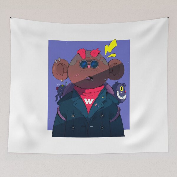 Item preview, Urban Anime Monkey Character Illustration with Quirky Companions designed and sold by karodesign5.