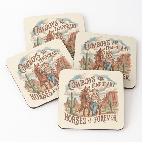Item preview, Cowboys are Temporary. Horses are Forever designed and sold by Vintage Sass Society.