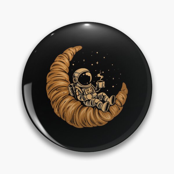 Item preview, Astronaut Sitting on Croissant Drinking Coffee Funny Space Bakery T-Shirt designed and sold by phsycartwork.