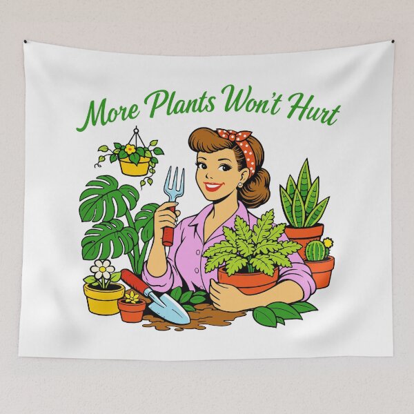 Item preview, Gardening Humor - More Plants Won't Hurt designed and sold by Traveldrawings.