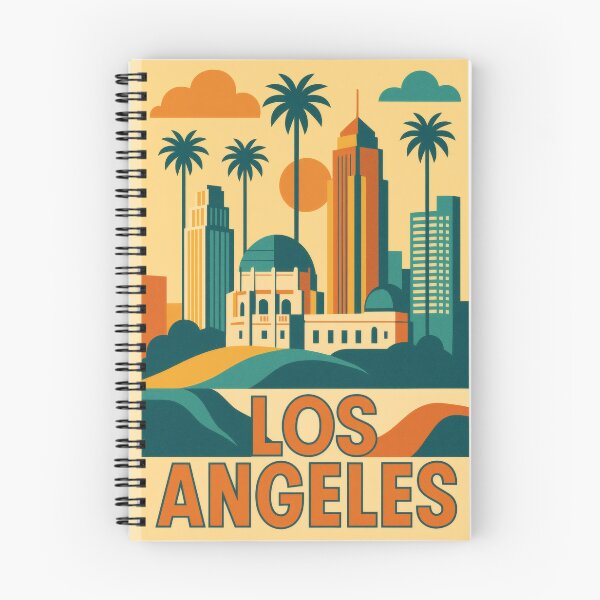 Item preview, Retro Pop Art Poster Illustration of Los Angeles | Bold Hollywood City Print with Hollywood Sign, Santa Monica Pier & Griffith Observatory | Vintage California Travel Wall Art Decor designed and sold by PaintedPixels01.