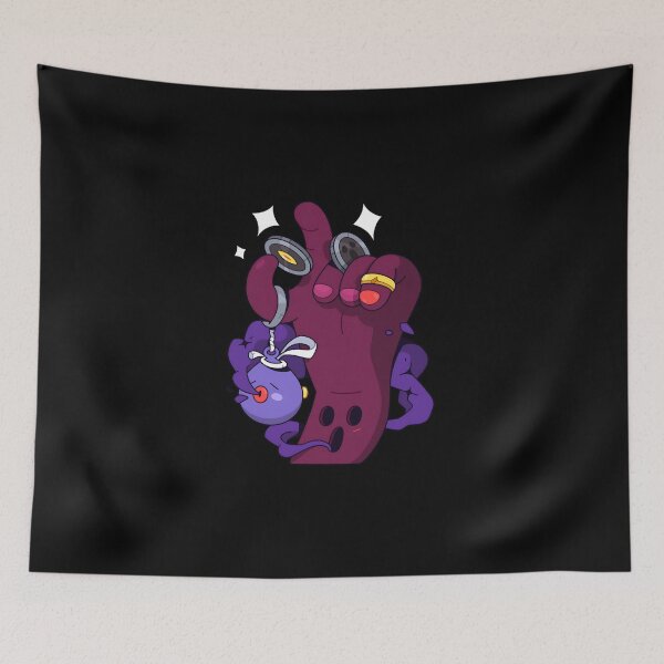Item preview, Quirky Cartoon Purple Hand with Bomb Charm and Shiny Rings designed and sold by karodesign5.