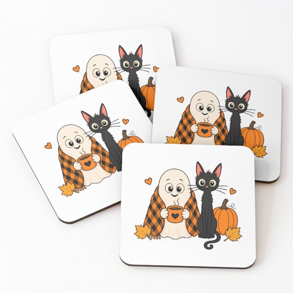 Item preview, Cute Ghost Black Cat Halloween designed and sold by Barnfield and Co.