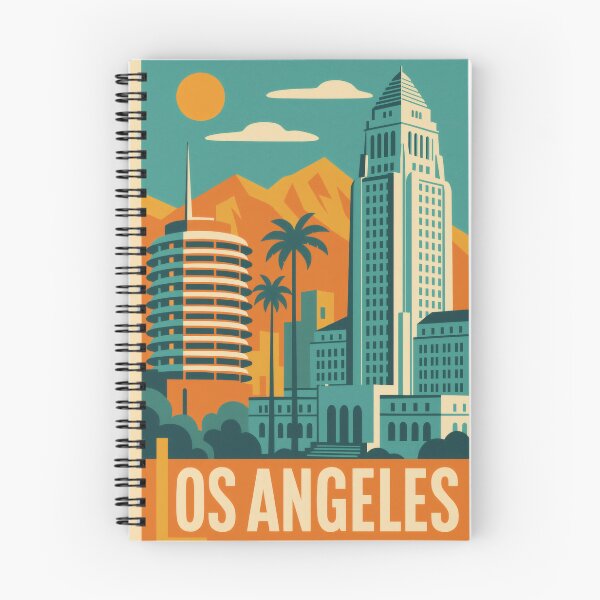Item preview, Retro Pop Art Poster Illustration of Los Angeles | Bold Hollywood City Print with Hollywood Sign, Santa Monica Pier & Griffith Observatory | Vintage California Travel Wall Art Decor designed and sold by PaintedPixels01.