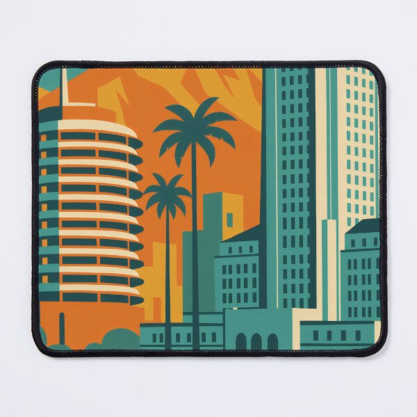 Item preview, Retro Pop Art Poster Illustration of Los Angeles | Bold Hollywood City Print with Hollywood Sign, Santa Monica Pier & Griffith Observatory | Vintage California Travel Wall Art Decor designed and sold by PaintedPixels01.