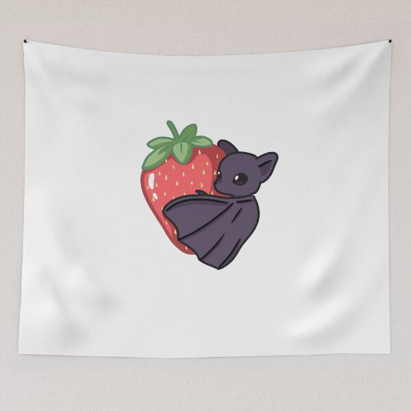 Item preview, Cute Strawberry Bat Art | Kawaii Fruit Gothic Sticker Illustration designed and sold by Mypixieart.