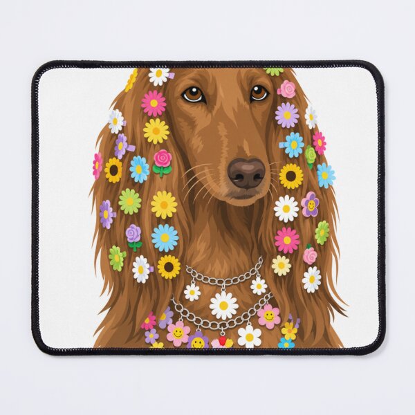 Item preview, Boho Irish Setter with Colorful Flowers designed and sold by minbadesign.