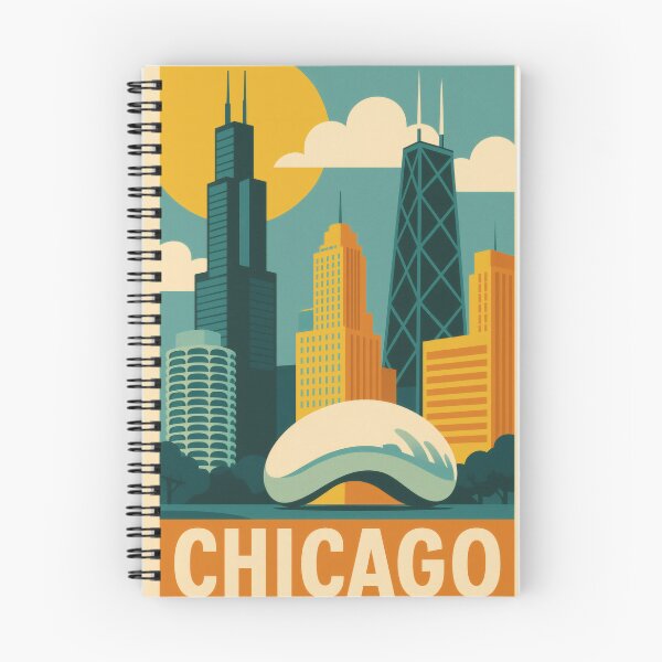 Item preview, Retro Pop Art Poster Illustration of Chicago | Bold Windy City Print with Willis Tower, Cloud Gate, Chicago River & Iconic Skyline | Vintage American Travel Wall Art Decor designed and sold by PaintedPixels01.