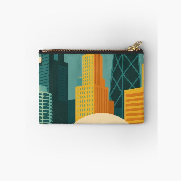 Item preview, Retro Pop Art Poster Illustration of Chicago | Bold Windy City Print with Willis Tower, Cloud Gate, Chicago River & Iconic Skyline | Vintage American Travel Wall Art Decor designed and sold by PaintedPixels01.
