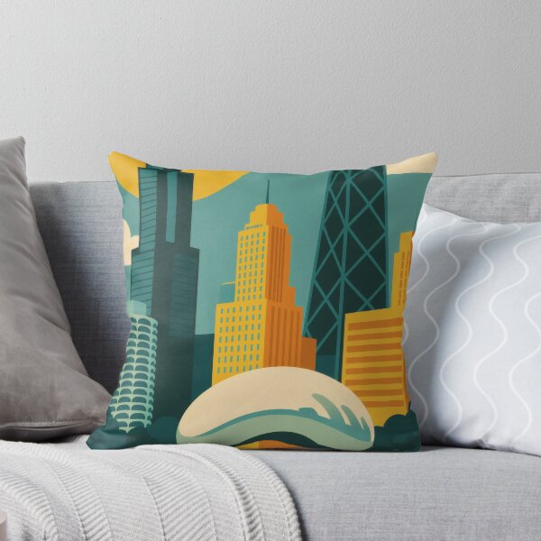 Item preview, Retro Pop Art Poster Illustration of Chicago | Bold Windy City Print with Willis Tower, Cloud Gate, Chicago River & Iconic Skyline | Vintage American Travel Wall Art Decor designed and sold by PaintedPixels01.