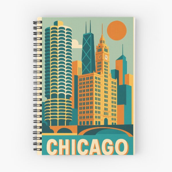 Item preview, Retro Pop Art Poster Illustration of Chicago | Bold Windy City Print with Willis Tower, Cloud Gate, Chicago River & Iconic Skyline | Vintage American Travel Wall Art Decor designed and sold by PaintedPixels01.