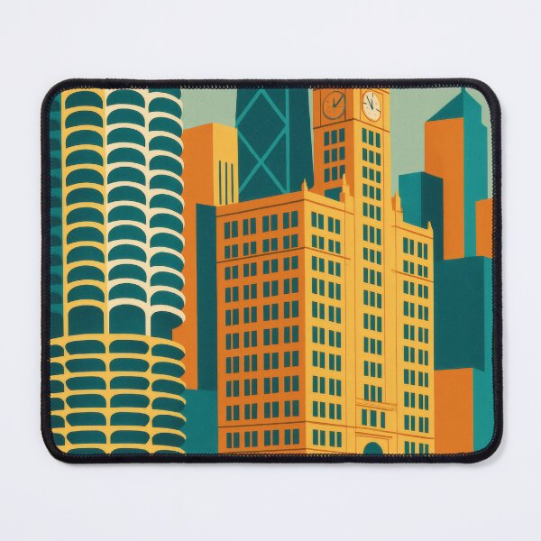 Item preview, Retro Pop Art Poster Illustration of Chicago | Bold Windy City Print with Willis Tower, Cloud Gate, Chicago River & Iconic Skyline | Vintage American Travel Wall Art Decor designed and sold by PaintedPixels01.