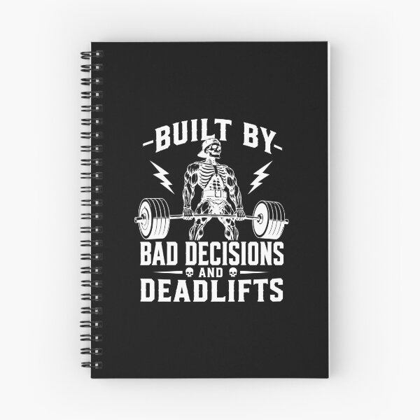 Item preview, Built By Bad Decisions and Deadlifts Skeleton Gym T Shirt, Muscular Skeleton Deadlift Shirt, Powerlifting Tee, Hardcore Fitness designed and sold by w1ckerman.