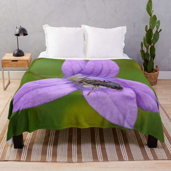 Item preview, Orange-legged furrow bee on Spreading Bellflower designed and sold by Jouko Lehto Photography.