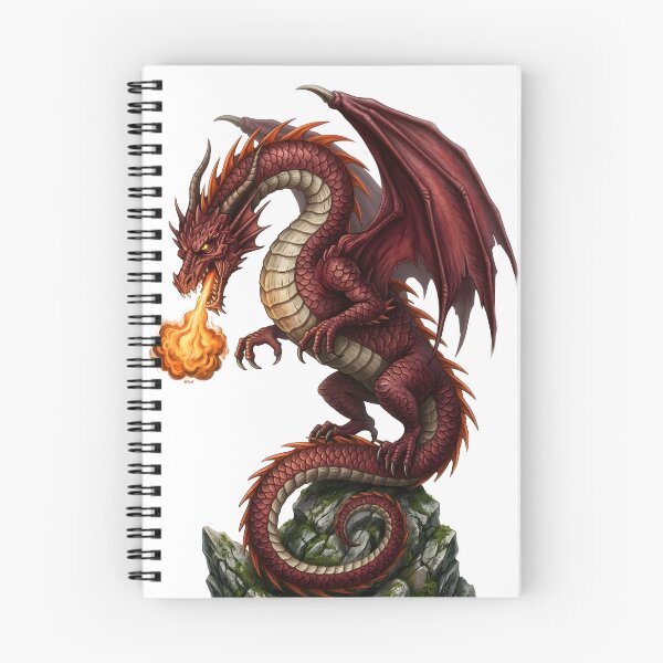 Item preview, Crimson Fire Dragon on Ancient Stone Throne designed and sold by DragonSerpent Ink.