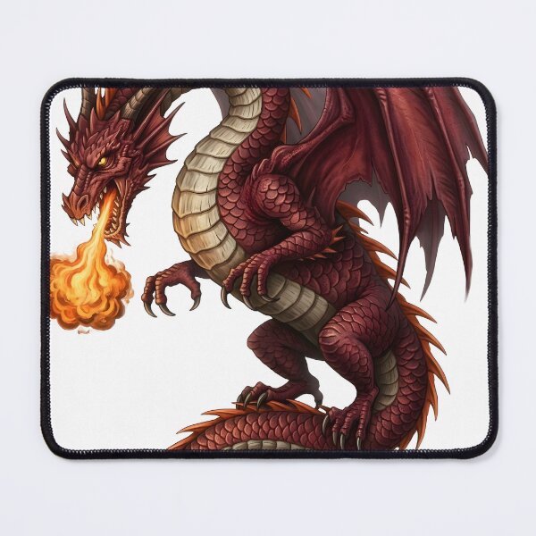 Item preview, Crimson Fire Dragon on Ancient Stone Throne designed and sold by DragonSerpent Ink.