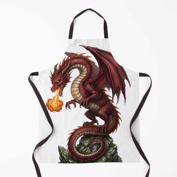 Item preview, Crimson Fire Dragon on Ancient Stone Throne designed and sold by DragonSerpent Ink.