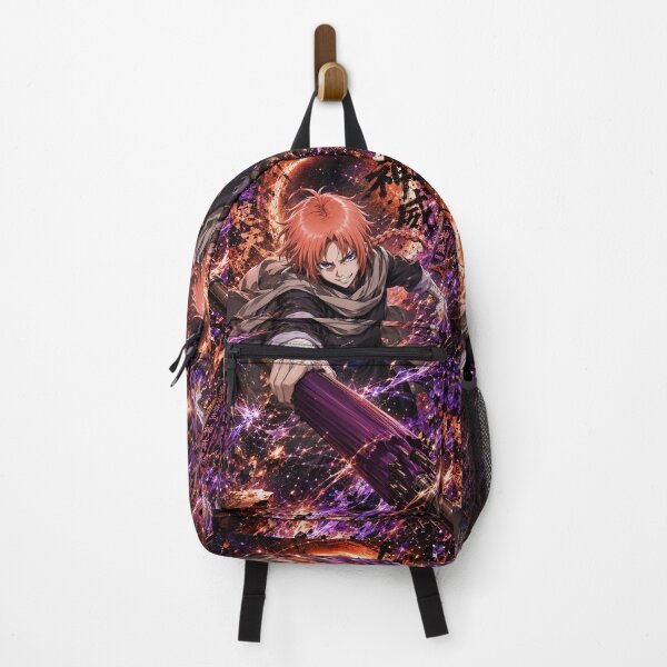 Item preview, Red-Haired Anime Warrior with Battle Umbrella | Cosmic Samurai Action Art Print designed and sold by Dyan4.