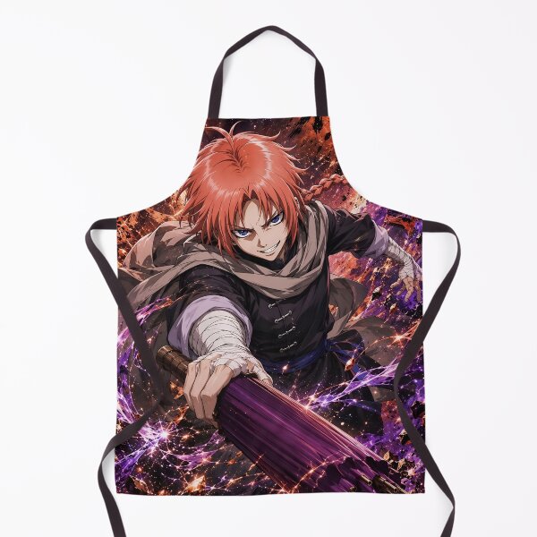 Item preview, Red-Haired Anime Warrior with Battle Umbrella | Cosmic Samurai Action Art Print designed and sold by Dyan4.