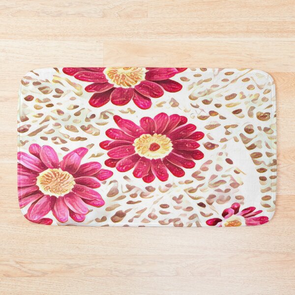 Item preview, Impressionist Pink Daisy Flower Leopard Pattern designed and sold by BalkanBloom.