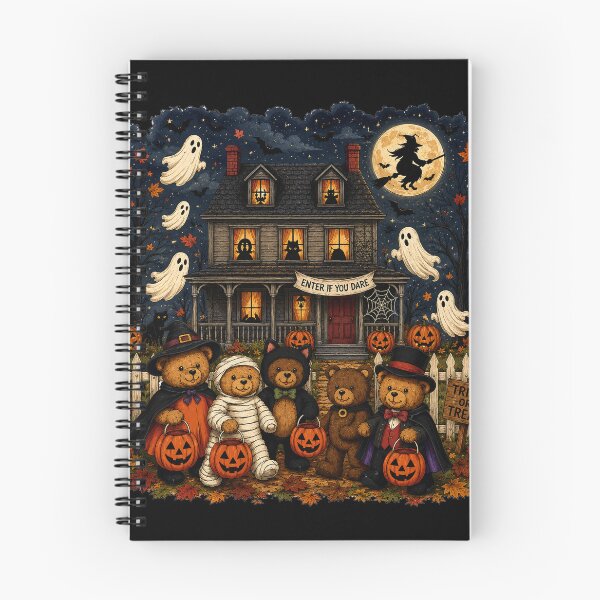 Item preview, Cute Halloween Teddy Bears Trick or Treat at Haunted House designed and sold by Spyshirt.