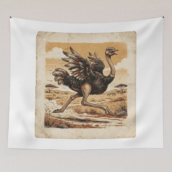 Item preview, Ostrich vintage style designed and sold by KRIDD-DESIGN.