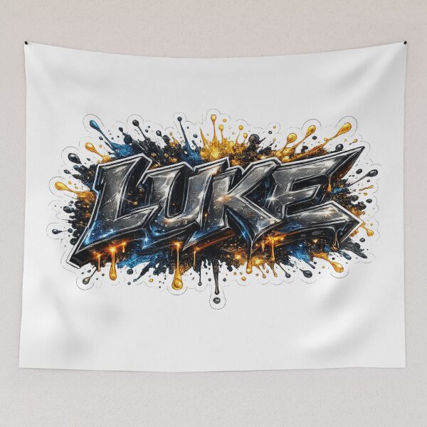 Item preview, Luke – Metallic 3D Graffiti Name designed and sold by AlexLineArt.