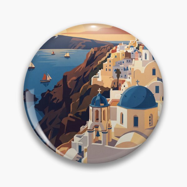 Item preview, Santorini Greece Vintage Travel Poster  designed and sold by Bomax121.