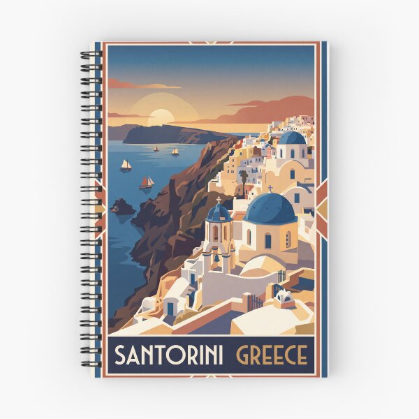 Item preview, Santorini Greece Vintage Travel Poster  designed and sold by Bomax121.