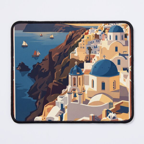 Item preview, Santorini Greece Vintage Travel Poster designed and sold by Bomax121.