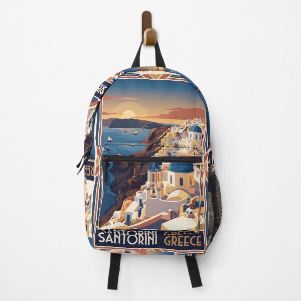 Item preview, Santorini Greece Vintage Travel Poster designed and sold by Bomax121.