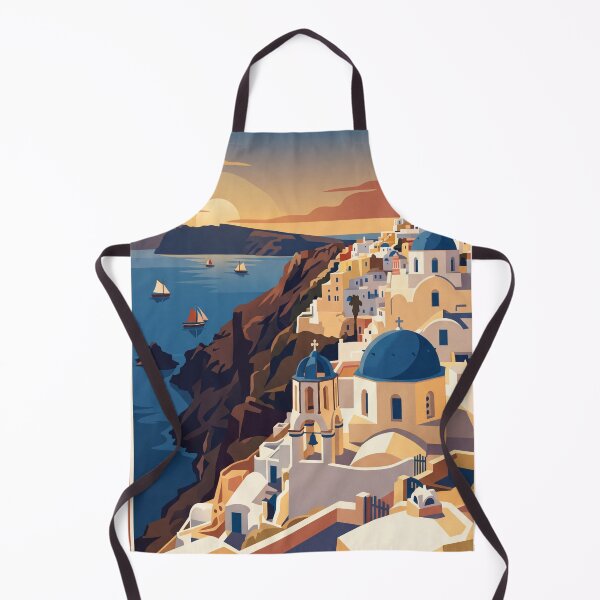 Item preview, Santorini Greece Vintage Travel Poster designed and sold by Bomax121.