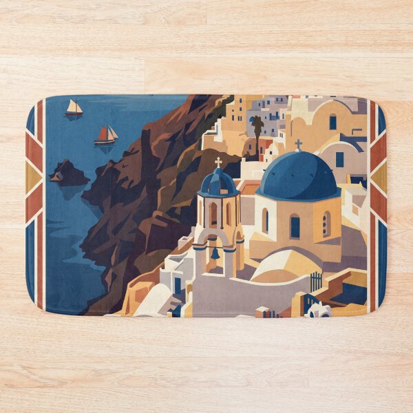 Item preview, Santorini Greece Vintage Travel Poster  designed and sold by Bomax121.