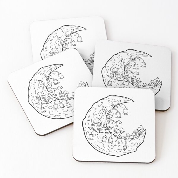 Item preview, Enchanted Crescent Moon Mushroom Forest designed and sold by ArtPer-design.