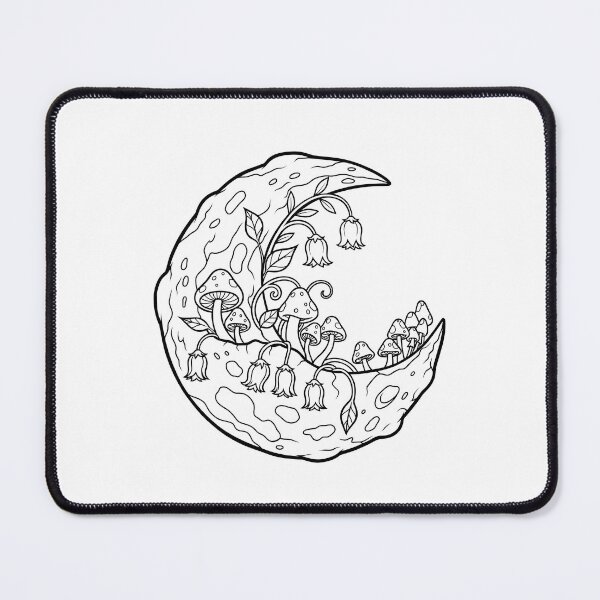 Item preview, Enchanted Crescent Moon Mushroom Forest designed and sold by ArtPer-design.
