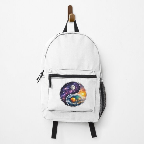 Item preview, Cosmic Yin Yang Symbol Sticker | Galaxy & Ocean Balance | Aesthetic Spiritual T-Shirt Design designed and sold by LarkLeaf.