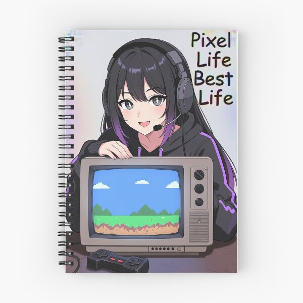 Item preview, Pixel Life Best Life Anime Gamer Girl | Retro Gaming Aesthetic Sticker designed and sold by Amber Sky Creations.