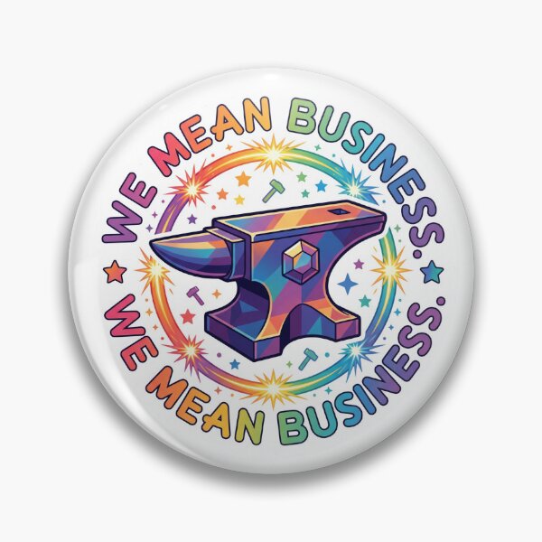 Item preview, "We Mean Business" Bismuth Anvil Sticker designed and sold by 0Zetgest.