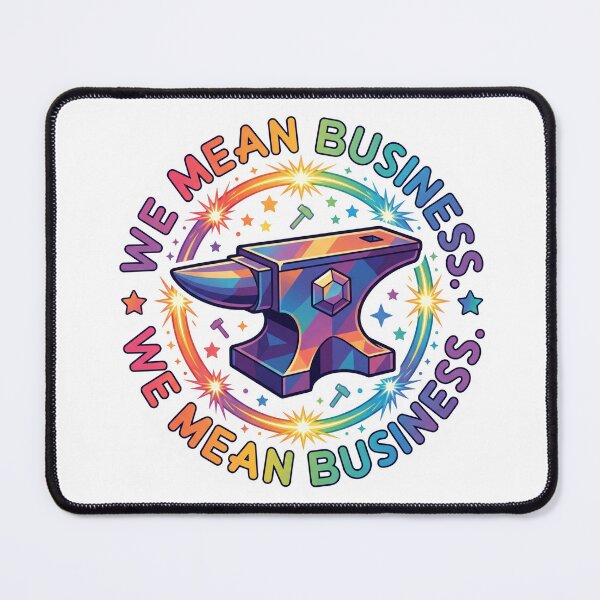 Item preview, "We Mean Business" Bismuth Anvil Sticker designed and sold by 0Zetgest.