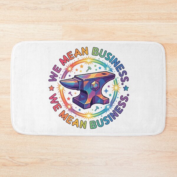 Item preview, "We Mean Business" Bismuth Anvil Sticker designed and sold by 0Zetgest.