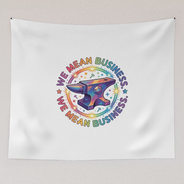 Item preview, "We Mean Business" Bismuth Anvil Sticker designed and sold by 0Zetgest.