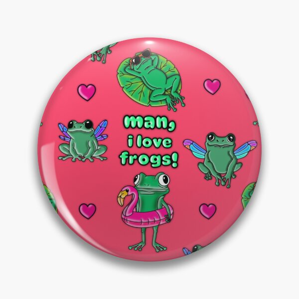 Item preview, Man, I love frogs! Original artwork seamless pattern designed and sold by dotdotsmilecreative.