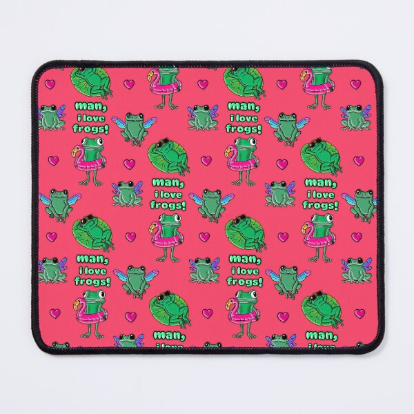 Item preview, Man, I love frogs! Original artwork seamless pattern designed and sold by dotdotsmilecreative.