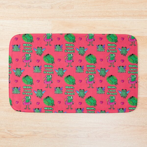 Item preview, Man, I love frogs! Original artwork seamless pattern designed and sold by dotdotsmilecreative.