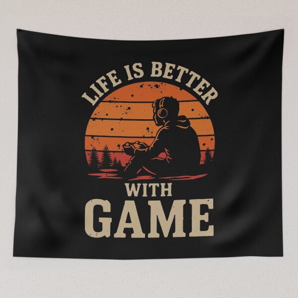 Item preview, Life Is Better With Game Vintage Gamer Sunset T-Shirt designed and sold by phsycartwork.