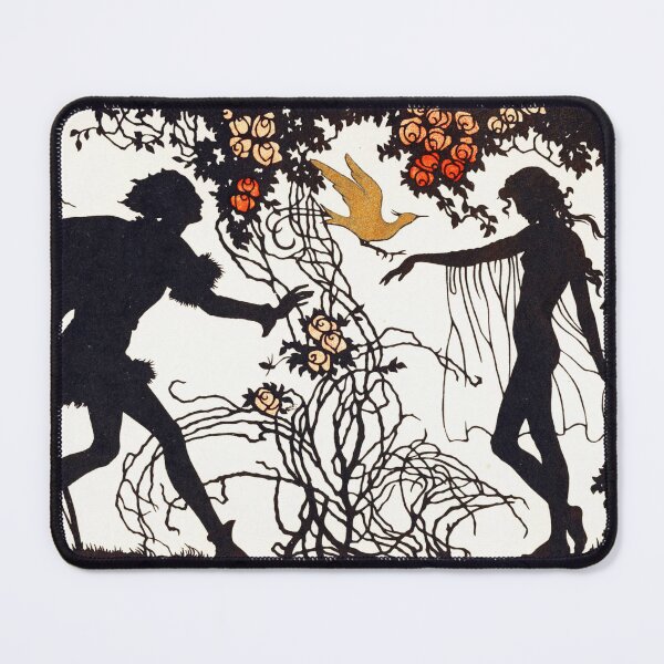 Item preview, The Fairytale Bird - Silhouette Art Nouveau Romantic Couple for Vintage Art Lovers designed and sold by RickE.
