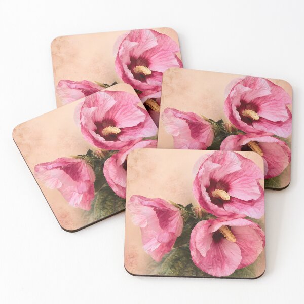 Item preview, Pink Blossom Botanical Wall Art | Vintage Pink Hibiscus Floral Print | Cottagecore Nature Decor designed and sold by Violafleurviolett.