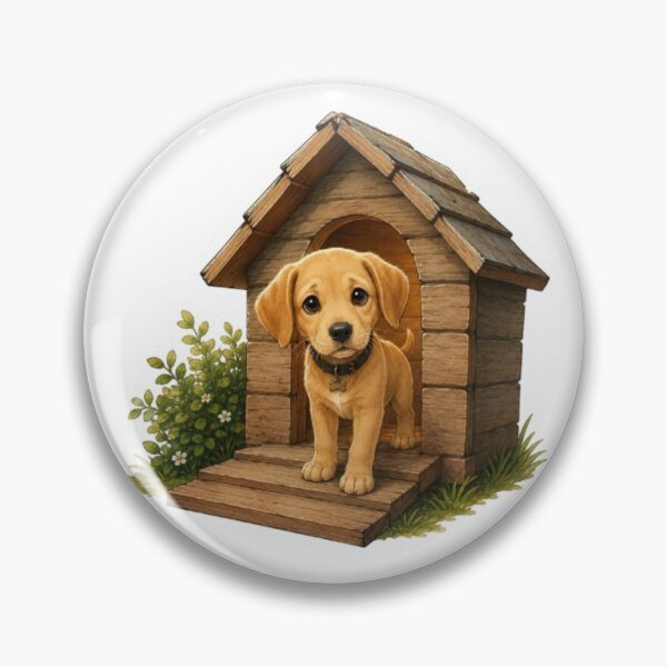 Item preview, Puppy in a Cozy Wooden Doghouse designed and sold by Snurly.